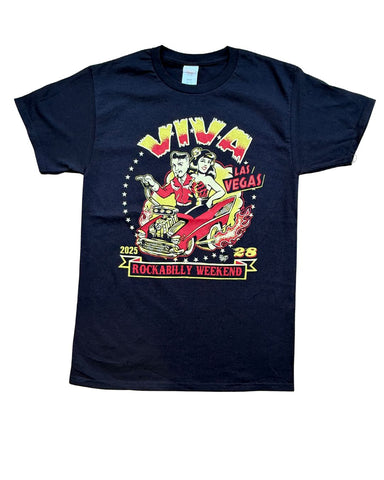 VLV28 Couple in Red Convertible Black Men's T-Shirt