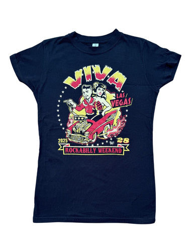 VLV28 Couple in Red Convertible Black Women's T-Shirt