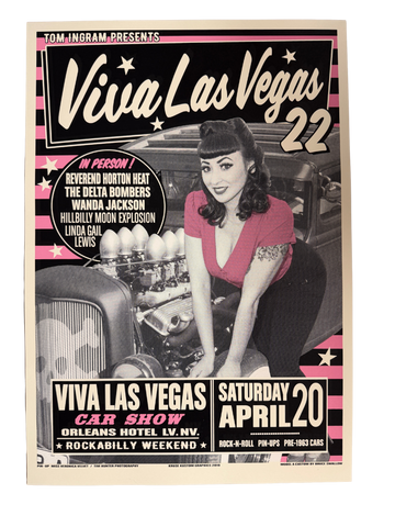VLV22  Car Show Silk Screen Pink Poster